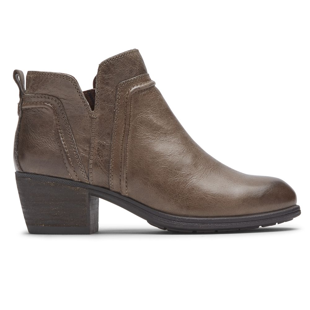 Rockport Canada Cobb Hill Anisa V-Cut - Womens Booties Chocolate (IFA598376)